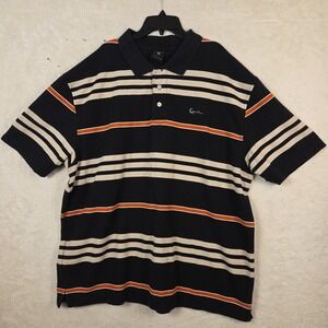 Kani Gold Mens Size 3XL Black Multicolor Striped Polo Shirt Short Sleeve